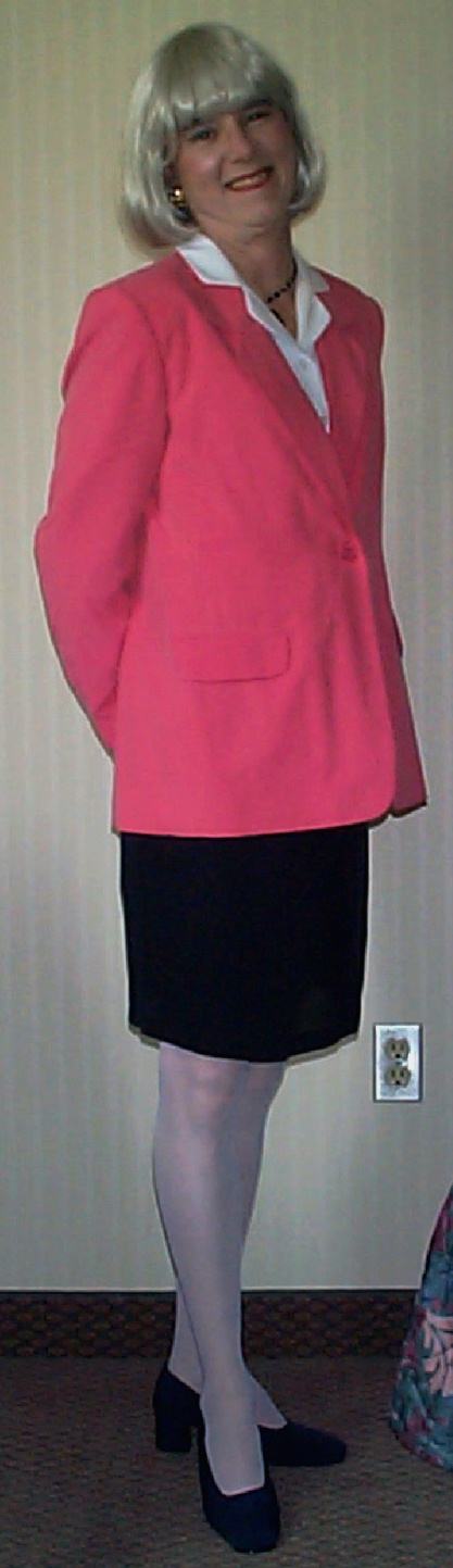 jacket with navy skirt